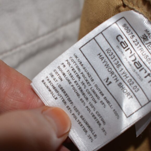 Carhartt WIP Shorts Men's Medium Hayworth Bourbon Rinsed Relaxed Fit Belt NWT - Picture 11 of 13